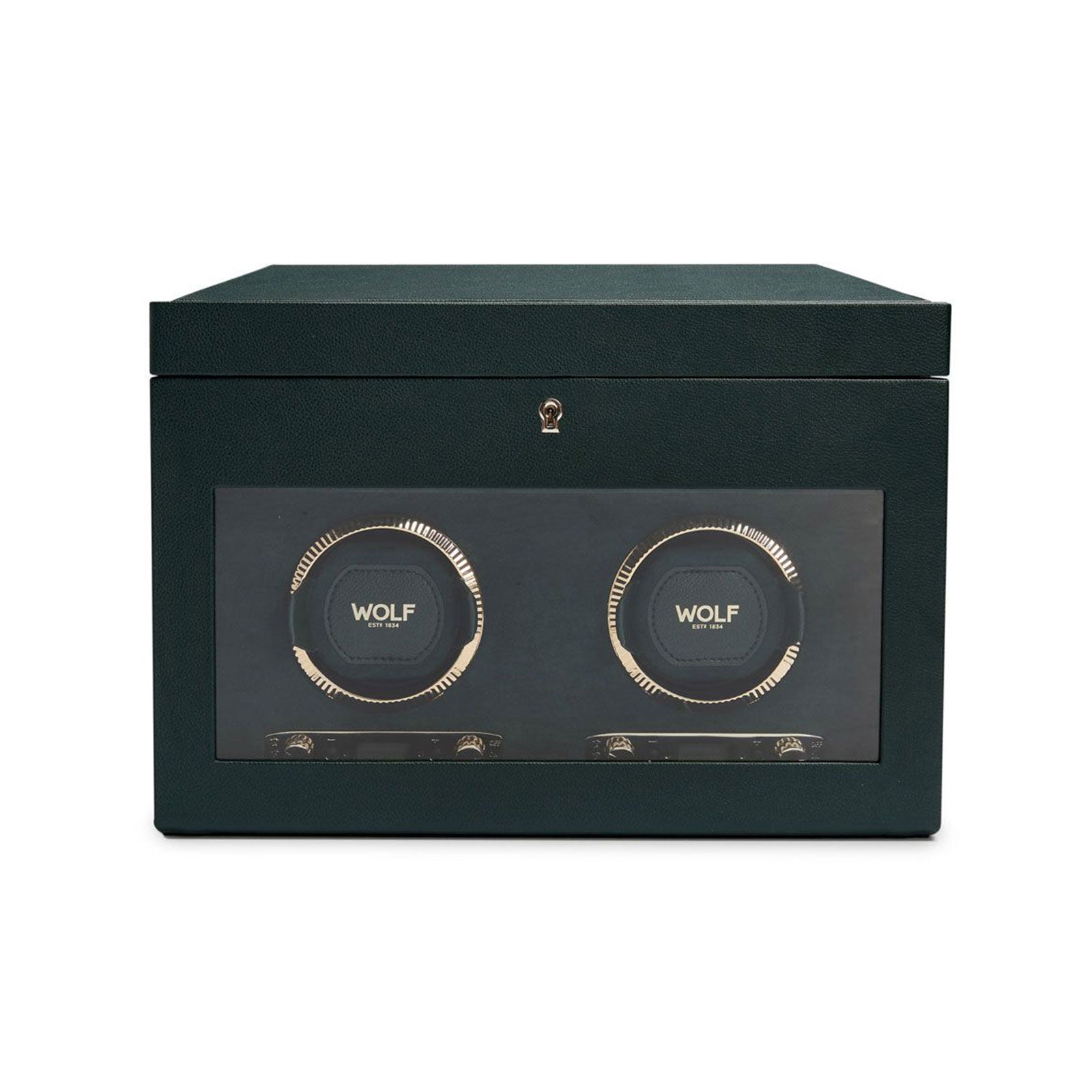 British Racing Double Watch Winder With Storage Green simple Pursuit