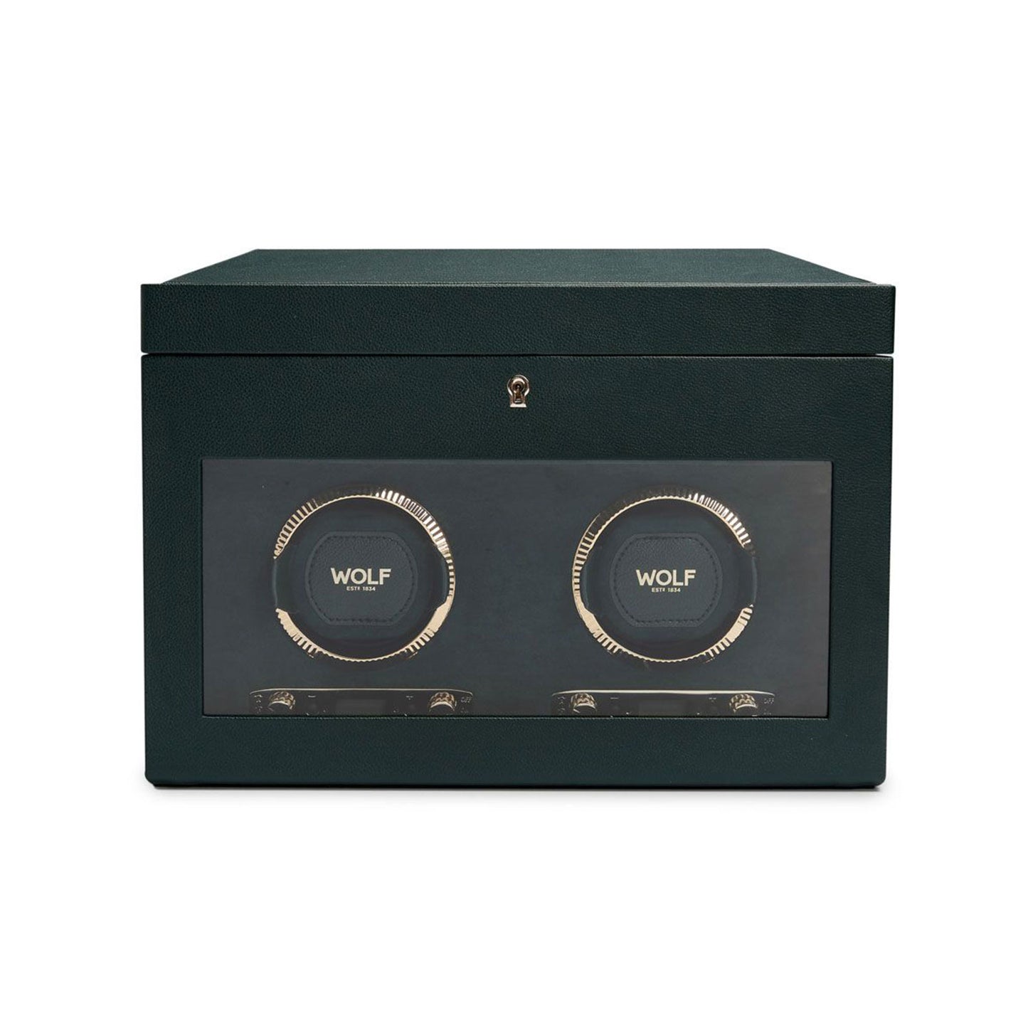 British Racing Double Watch Winder With Storage Green simple Pursuit