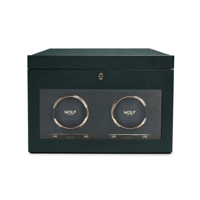 British Racing Double Watch Winder With Storage Green simple Pursuit