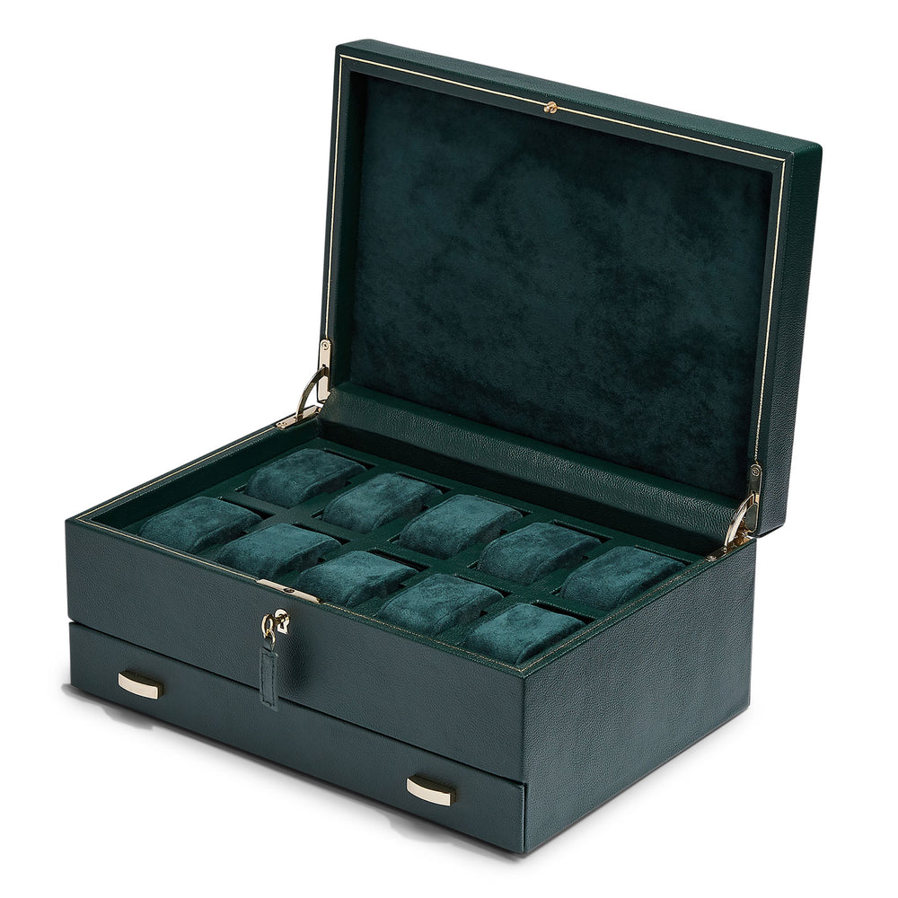 British Racing Ten Piece Watch Box Green simple Pursuit
