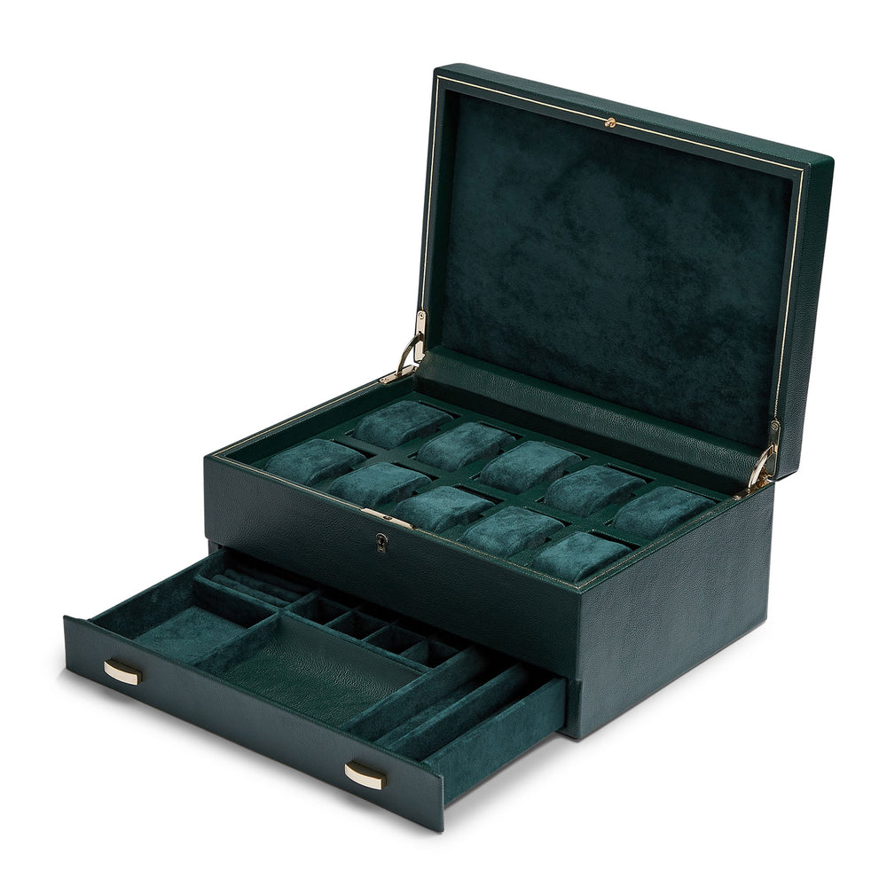 British Racing Ten Piece Watch Box Green simple Pursuit