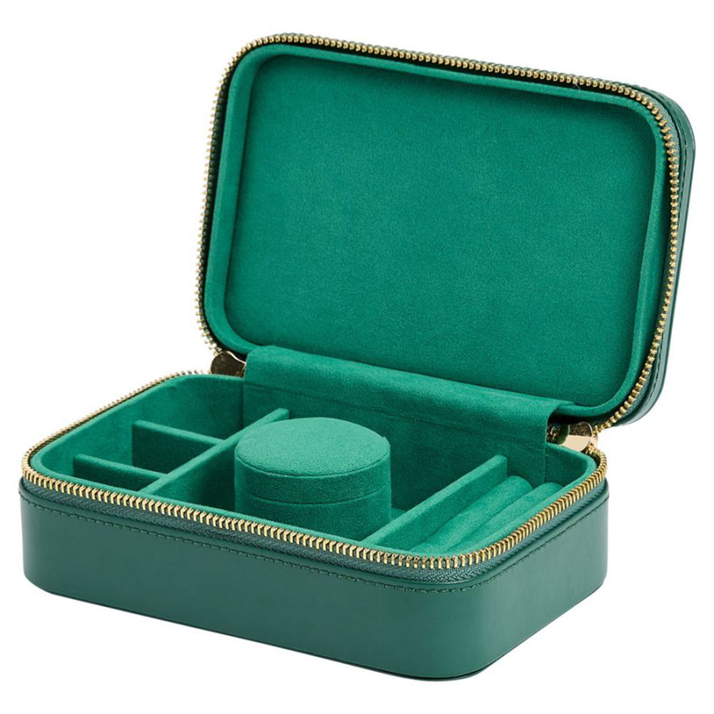 Sophia Travel Zip Jewellery Case in Forest Green simple Pursuit