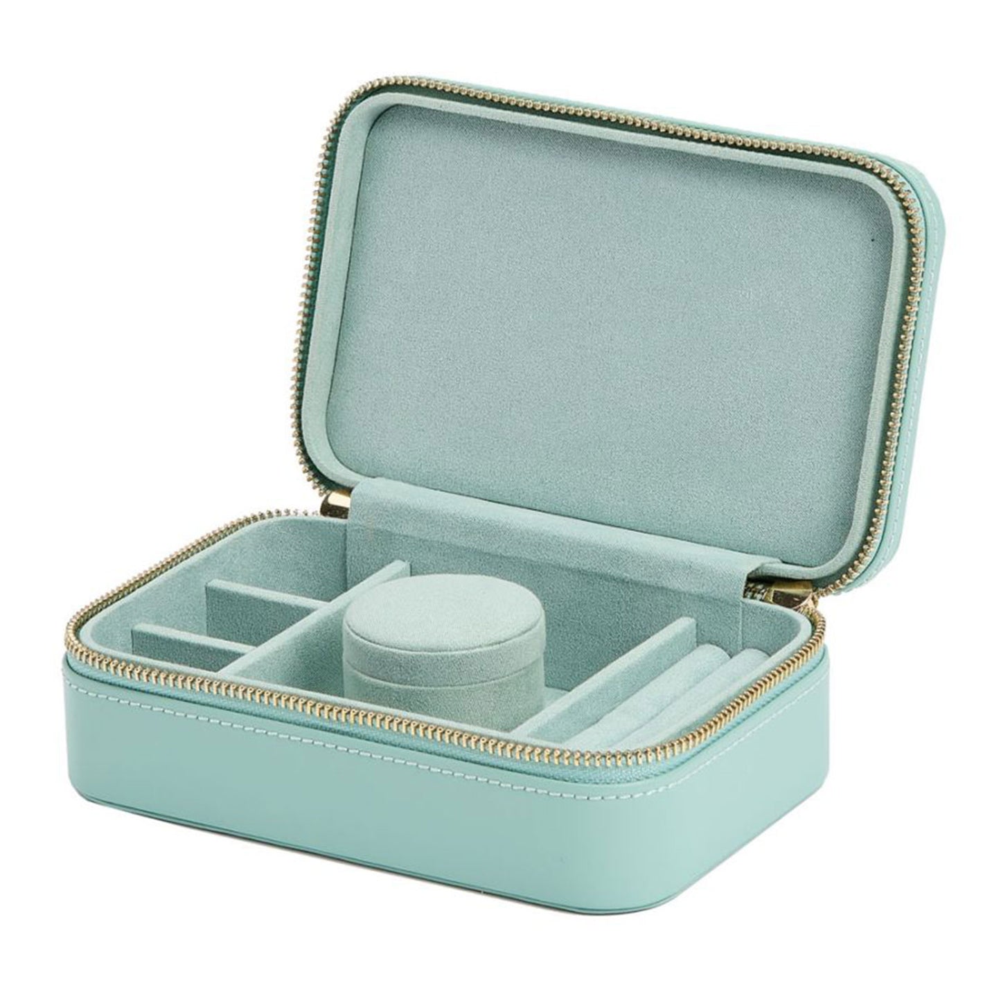 Sophia Travel Zip Jewellery Case in Jade Green simple Pursuit