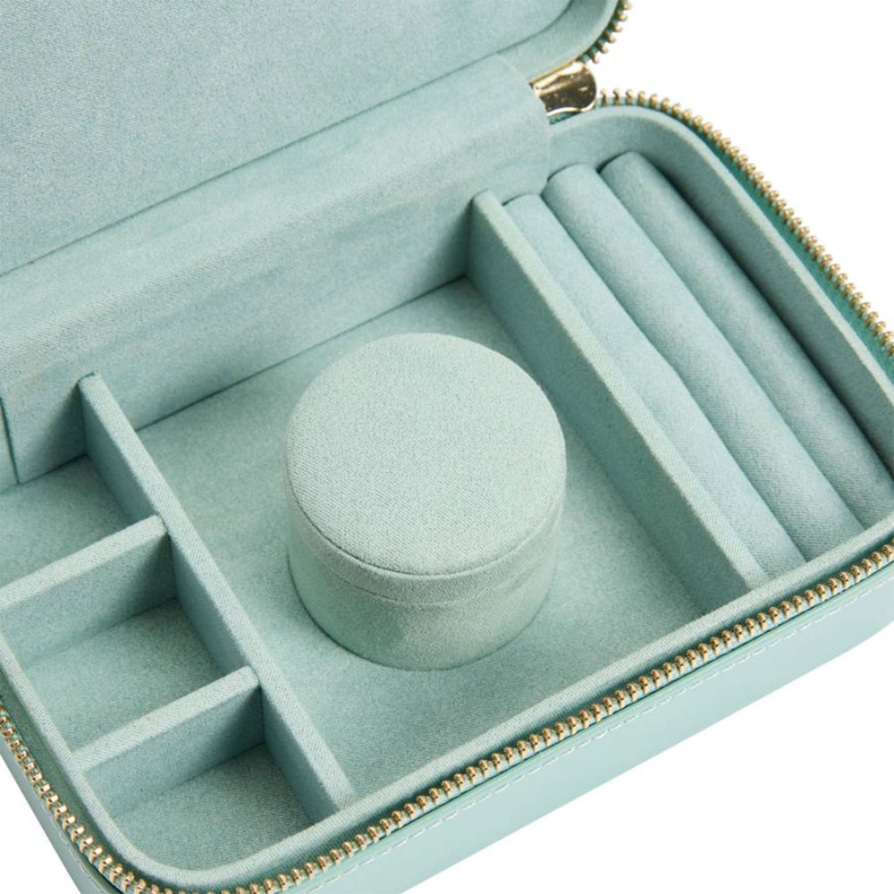 Sophia Travel Zip Jewellery Case in Jade Green simple Pursuit