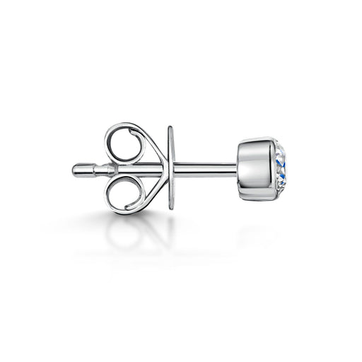 18ct White Gold Brilliant-Cut Rub-Over F/G Si Diamond Solitaire Earrings 0.40ct Earrings Michael Spiers   