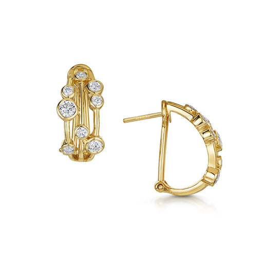 Michael Spiers 18ct Yellow Gold Brilliant-Cut Diamond Scatter Hoop Earrings 1.31ct Earrings Michael Spiers   