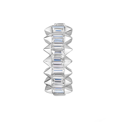 18ct White Gold Baguette-Cut Diamond Hoop Earrings 0.90ct Earrings Michael Spiers   