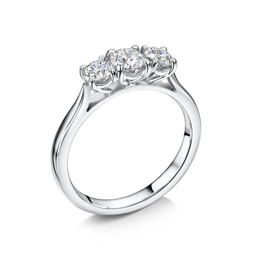 Platinum Brilliant-Cut Diamond Trilogy Three Stone Ring 0.75ct Ring Michael Spiers   