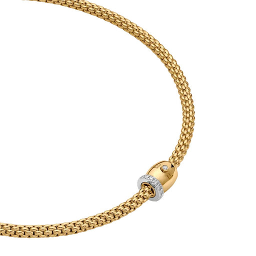 Solo 18ct Yellow & White Gold Flex'it Diamond Necklace With Ornamental Clasp 62606CX_PB_G_XBX Necklace Fope   