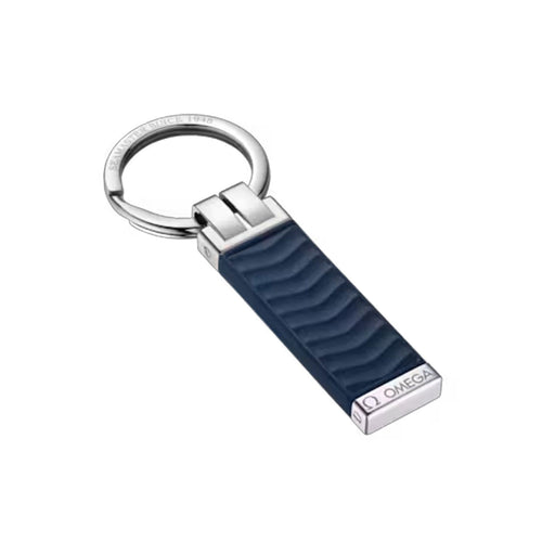 Aqua Key Ring Holder in Steel & Blue Rubber KA05ST0000405 Cufflinks & Accessories Omega   