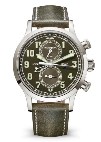 Patek Philippe Complications Travel Time & Flyback Chronograph, Lacquered Khaki Green Dial 5924G-010 Watches Patek Philippe   