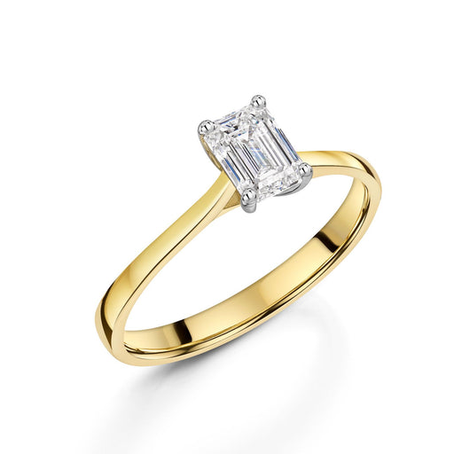 Michael Spiers 18ct Yellow Gold & Platinum Emerald-Cut F Si Diamond Solitaire Ring 0.70ct Ring Michael Spiers   