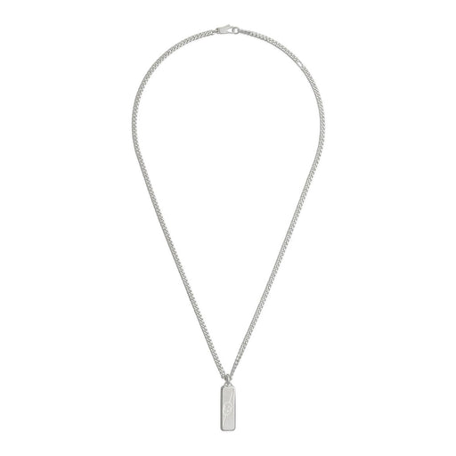 Gucci Tag Diagonal Interlocking G Silver Necklace YBB774055001 Necklace Gucci   