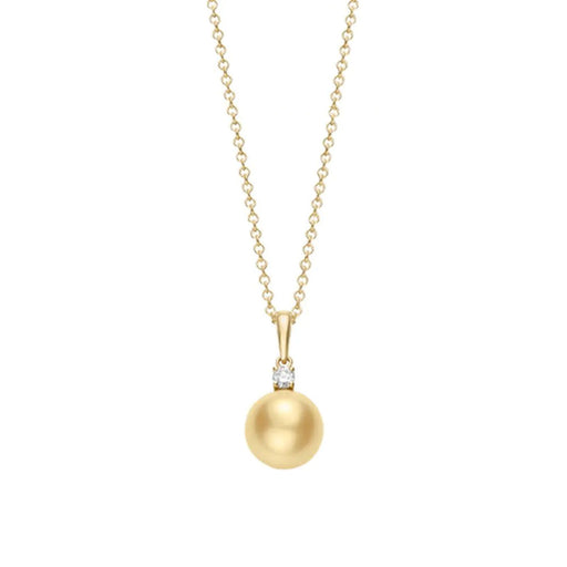 Mikimoto Classic A+ Grade Golden South Sea Pearl & Diamond Necklace in 18ct Yellow Gold - PPS902GDK Necklace Mikimoto   