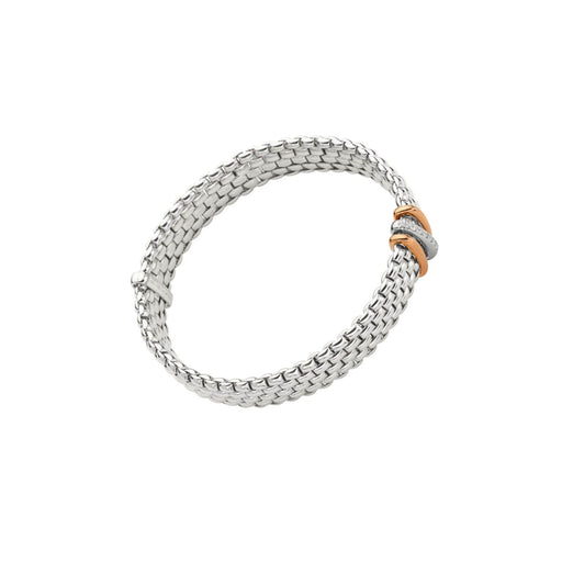 Panorama 18ct White & Rose Gold Diamond Flex'it Bracelet 58704BX_BB_B_RBR Bracelet Fope Small  