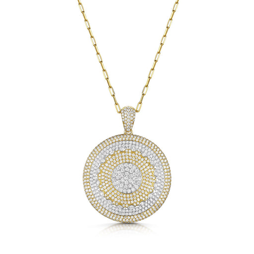 Michael Spiers 18ct Yellow & White Gold Brilliant-Cut Diamond Pavé Circle Necklace 4.26ct Necklace Michael Spiers   