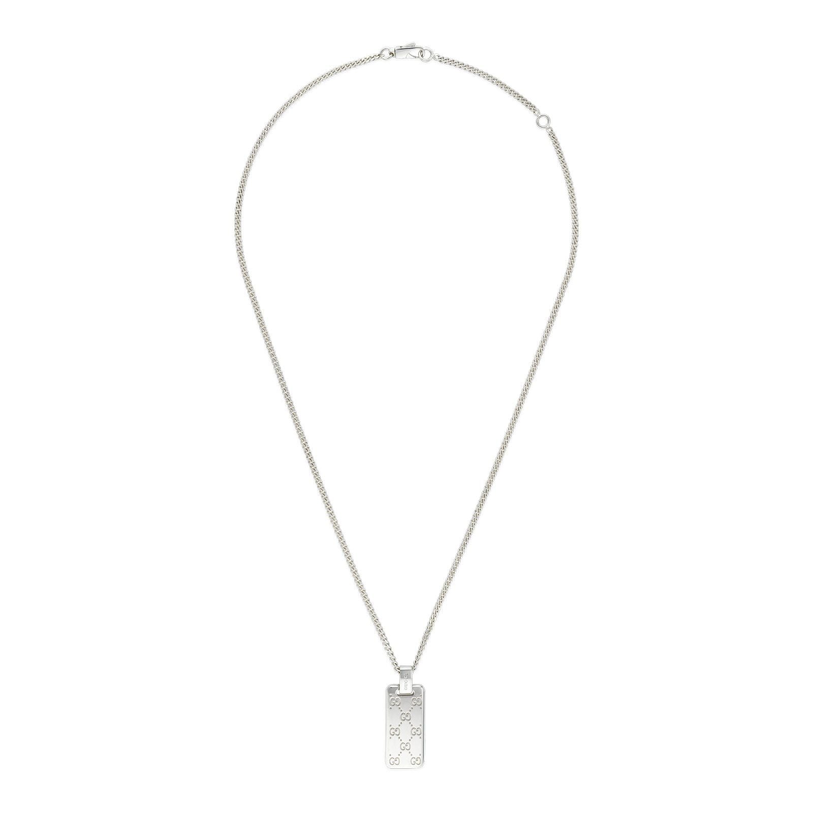 Gucci Signature Silver GG Tag Necklace YBB814852001