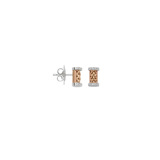 Essentials 18ct Rose & White Gold Diamond Stud Earrings 07E08OX_BB_R Earrings Fope   