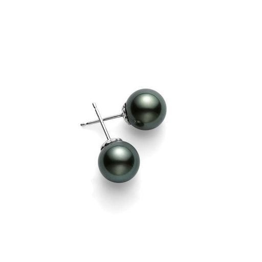 Mikimoto Classic A+ Grade Black South Sea Pearl Stud Earrings in 18ct White Gold Earrings Mikimoto   