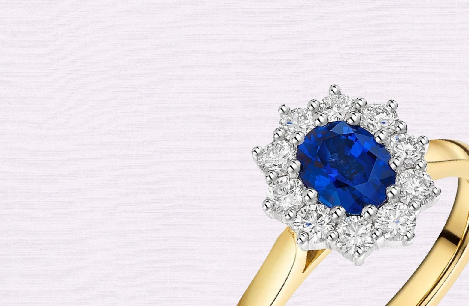 Cluster Engagement Ring with Sapphire