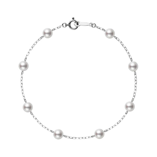 Mikimoto Classic Akoya Cultured Pearl Chain Bracelet in 18ct White Gold - PD129WA Bracelet Mikimoto   