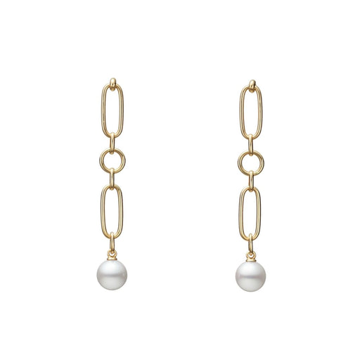 Mikimoto M Code Akoya Cultured Pearl Drop Earrings in 18ct Yellow Gold - PE1733K Earrings Mikimoto   