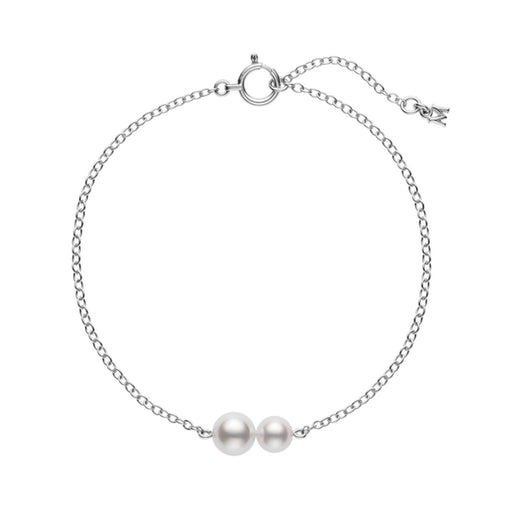 Mikimoto Classic Akoya Cultured Pearl Chain Bracelet in 18ct White Gold - PD276W Bracelet Mikimoto   