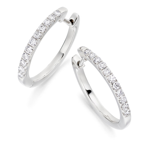 Michael Spiers 18ct White Gold F/G VS Brilliant-Cut Diamond Hoop Earrings 0.35ct Earrings Michael Spiers   