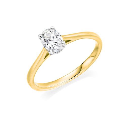 Michael Spiers 18ct Yellow & White Gold Oval-Cut D VS Diamond Solitaire Ring 0.50ct Ring Michael Spiers   