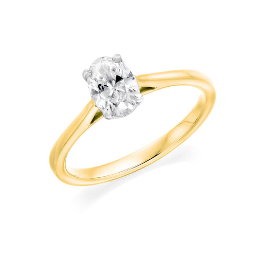 Michael Spiers 18ct Yellow & White Gold Oval-Cut D/E VS Diamond Solitaire Ring 0.70ct Ring Michael Spiers   