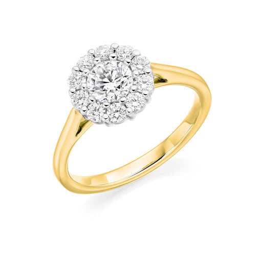 Michael Spiers 18ct Yellow & White Gold Brilliant-Cut F VS Diamond Halo Ring 0.88ct Ring Michael Spiers   