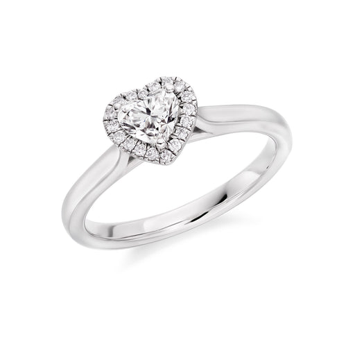 Michael Spiers Platinum Heart & Brilliant-Cut G/H Si Diamond Halo Ring 0.45ct Ring Michael Spiers   