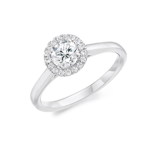 Platinum Brilliant-Cut Diamond Halo Ring 0.70ct - ENG4242 Ring Michael Spiers   