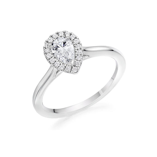 Michael Spiers Platinum Pear & Brilliant-Cut F/G VS Diamond Halo Ring 0.65ct Ring Michael Spiers   