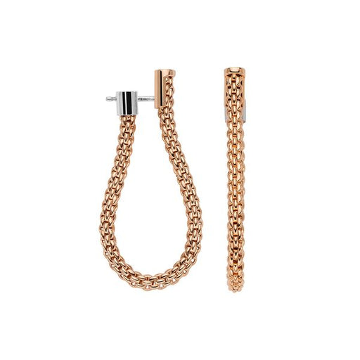 Essentials 18ct Rose Gold Hoop/Drop Earrings 04E080X_XX_R_XXX Earrings Fope   