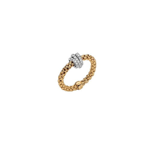 Prima 18ct Yellow & White Gold Diamond Pavé Flex'it Ring 74408AX_PB_G Ring Fope Small  