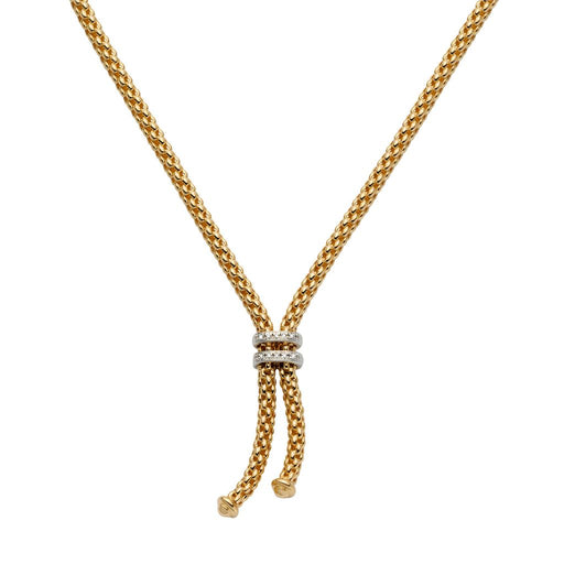 Solo 18ct Yellow & White Gold Diamond Tassel Necklace 80906CX_BB_G_XBX Necklace Fope