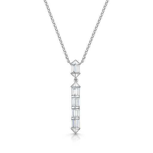 Michael Spiers 18ct White Gold Vintage Inspired Baguette-Cut Diamond Necklace - 0.66ct