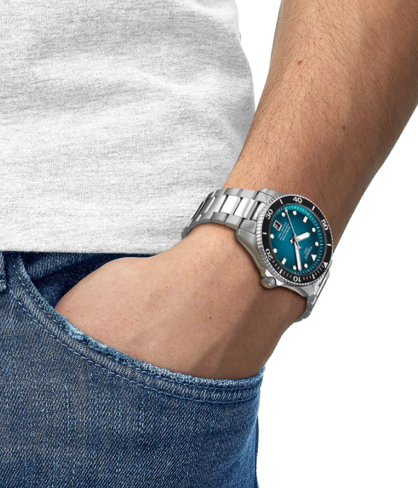 Tissot Seastar 1000 Blue on wrist