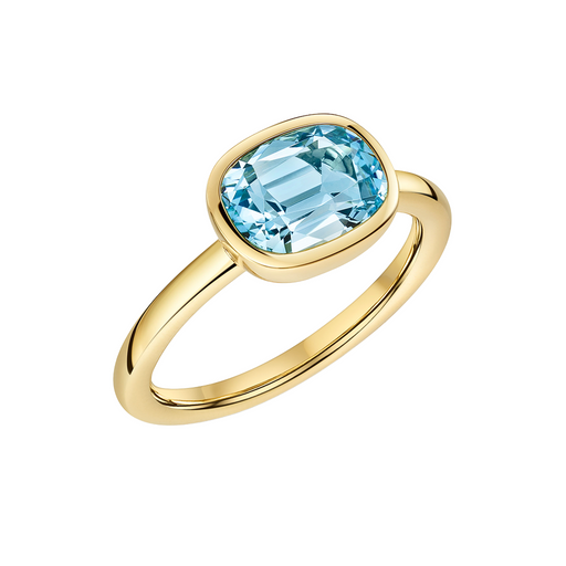 Aya 18ct Yellow Gold Sky Blue Topaz Ring Ring Michael Spiers