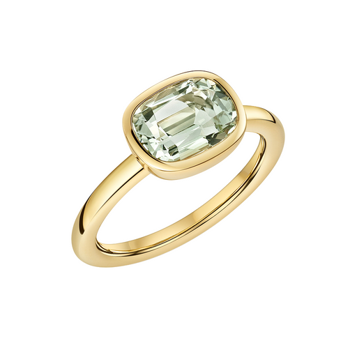 Aya 18ct Yellow Gold Green Amethyst Ring Ring Michael Spiers