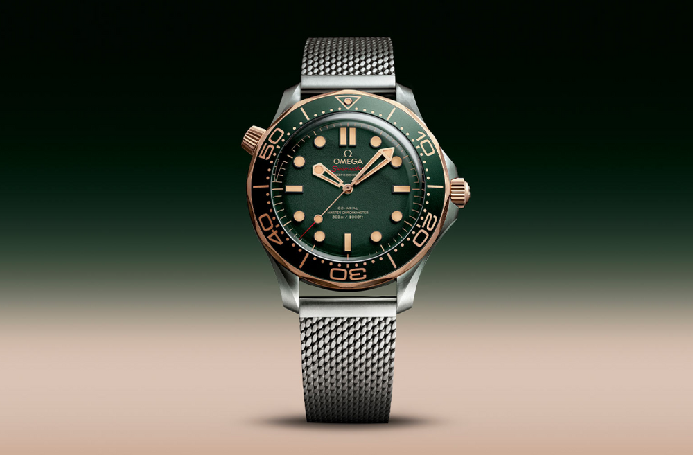 OMEGA Seamaster Watch Green Dial Mesh Bracelet