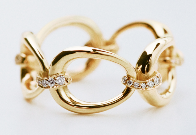 Georg Jensen Ring Gold and Diamonds