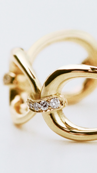 Georg Jensen Ring Gold and Diamonds