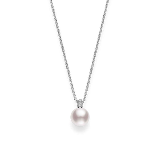 Mikimoto Classic Akoya Cultured Pearl & Diamond Necklace in 18ct White Gold - PPL10308DW Necklace Mikimoto   