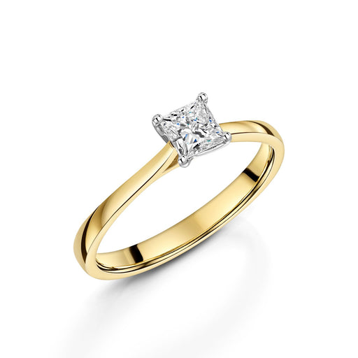 Michael Spiers 18ct Yellow Gold & Platinum Princess-Cut F Si Diamond Solitaire Ring 0.40ct Ring Michael Spiers   