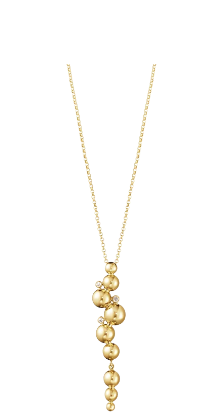 Georg Jensen Moonlight Grapes Necklace Gold and Diamonds