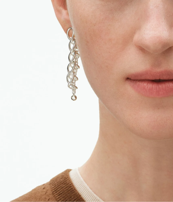 Weft Silver Five Link Earrings