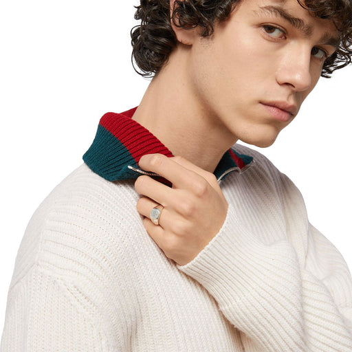 Gucci Trademark Silver Hexagonal Thin Ring YBC779162001