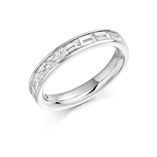 Platinum Baguette-Cut Diamond Half Eternity Ring 1.00ct - HET 1021 Ring Michael Spiers   